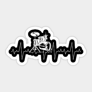 Drummer Musicien Drums Battement De Coeur Batteur Batterie Sticker